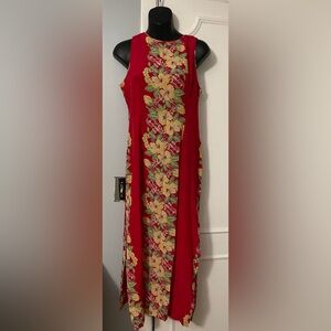 Avanti Red and Green Silk Dress